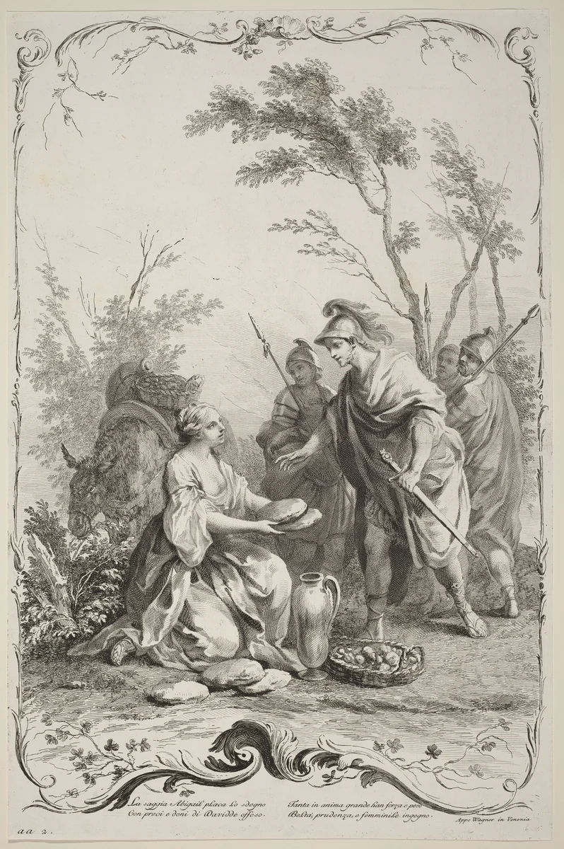 David and Abigail by Joseph Wagner
Jacopo Amigoni, print, 1745