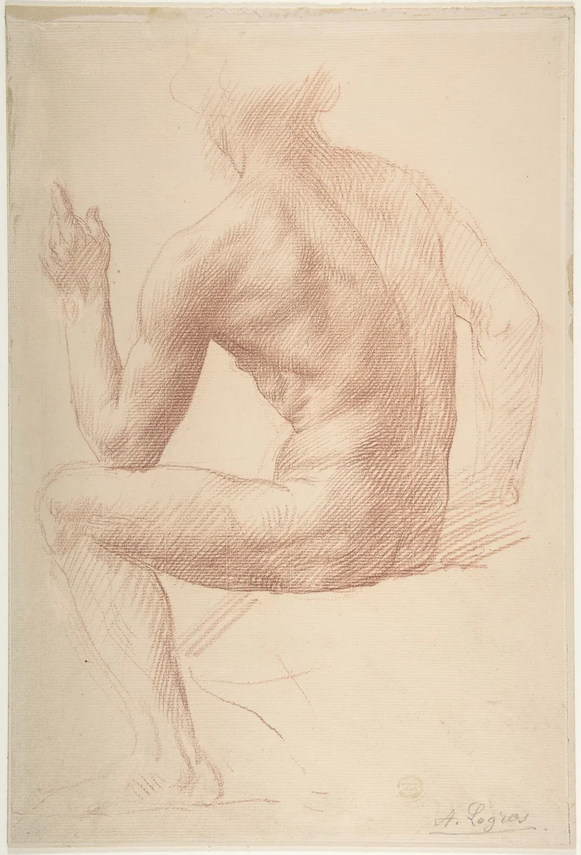 Study of a Figure by Alphonse Legros, drawing, 1837-1911