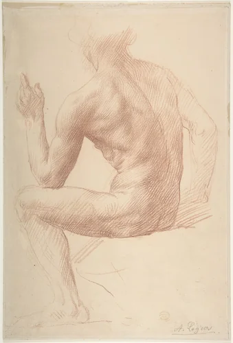 Study of a Figure by Alphonse Legros, drawing, 1837-1911