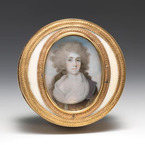Box with portrait of a woman by Guillaume-Denis Delamotte, metalwork, 1774-1790