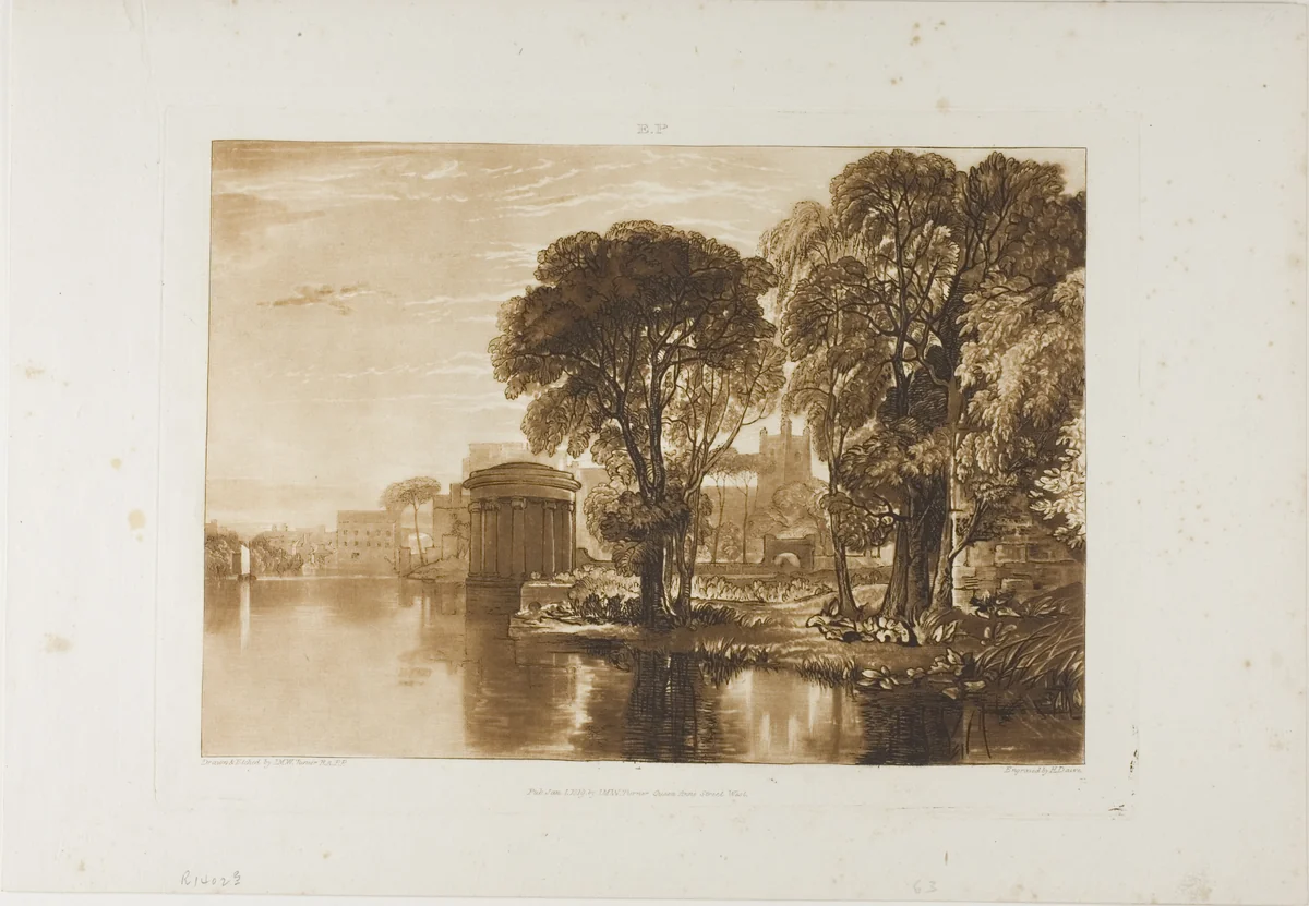 Isleworth, plate 63 from Liber Studiorum by Joseph Mallord William Turner, print, 1819
