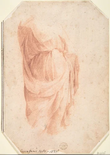 Study of Drapery (Probably After the Antique) by Domenico Beccafumi, drawing, 1520-1540