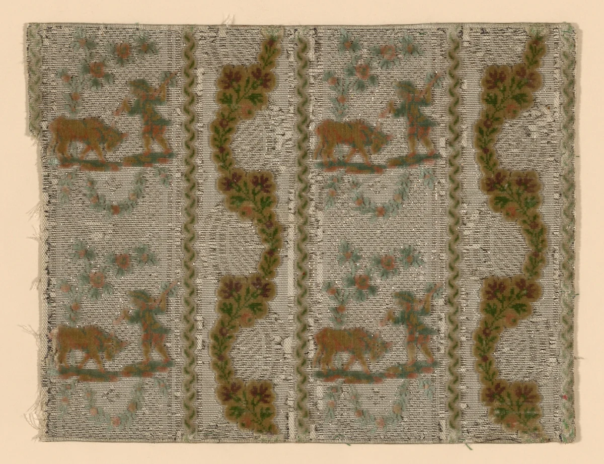 Fragment by France, Lyon, textile, 1775-1800