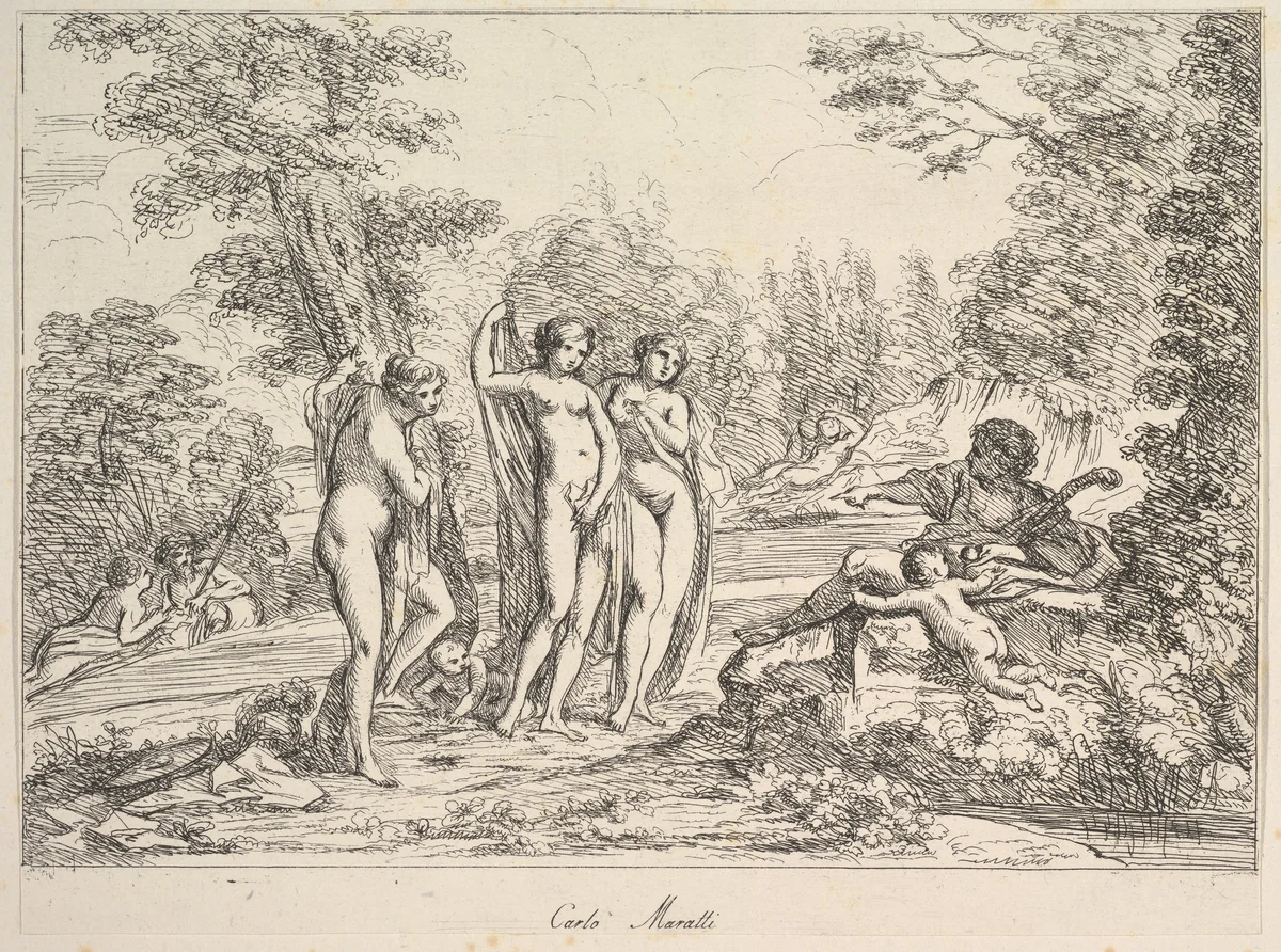 The Judgement of Paris(?) by Giuseppe Canale, print, 1740-1802