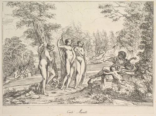 The Judgement of Paris(?) by Giuseppe Canale, print, 1740-1802