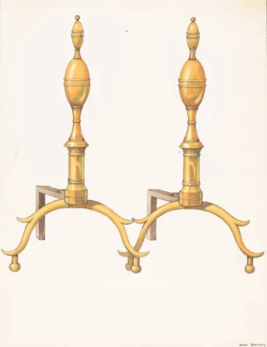 Andirons by Dana Bartlett, index of american design, 1937