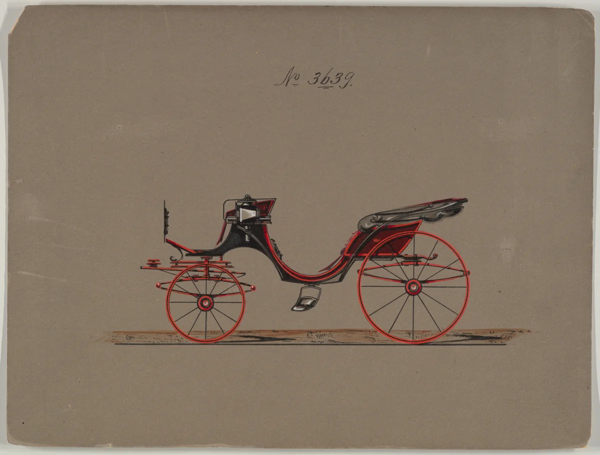 Design for Cabriolet or Victoria, no. 3639 by Brewster & Co., drawing, 1880
