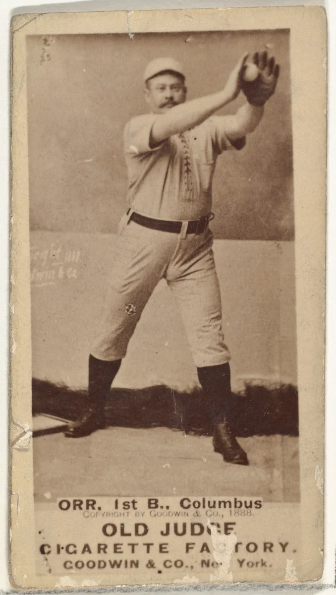 David L. "Dave" Orr, 1st Base, Cleveland, from the Old Judge series (N172) for Old Judge Cigarettes by Goodwin & Company, photograph, 1888