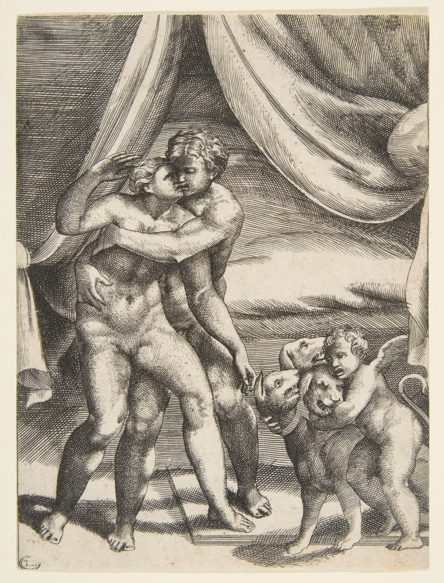 Pluto and Proserpine, from "The Loves of the Gods" by Giulio Bonasone, print, 1526-1536