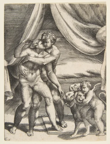 Pluto and Proserpine, from "The Loves of the Gods" by Giulio Bonasone, print, 1526-1536