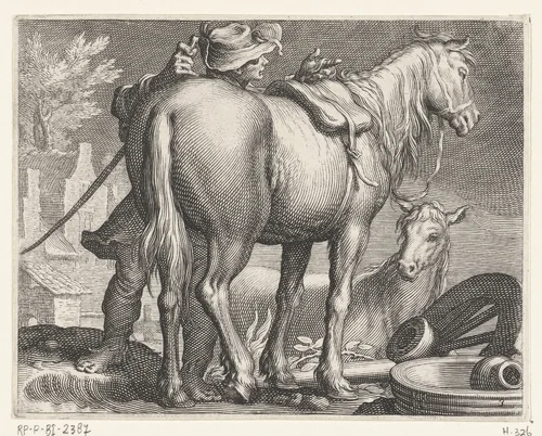 Paarden by Boëtius Adamsz. Bolswert, print, 1611