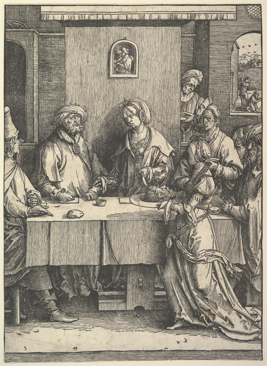 Salome with the Head of John the Baptist by Lucas van Leyden, print, 1509-1519