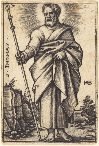Saint Thomas by Sebald Beham, print, 1545-1546