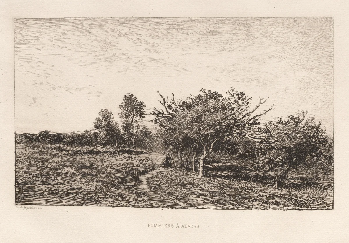Apple Trees at Auvers (Pommiers à Auvers) by Charles-François Daubigny, print, 1877