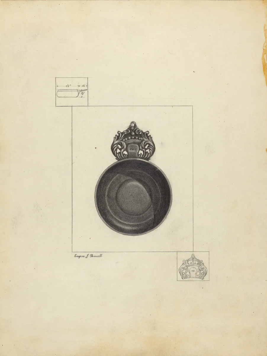 Porringer by Eugene Barrell, index of american design, 1939
