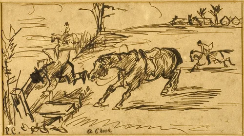 A Check by Randolph Caldecott, drawing, 1869