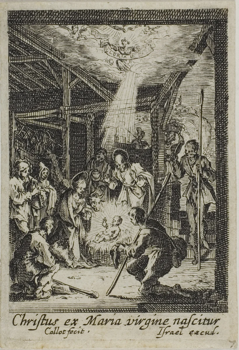 The Birth of Jesus, from The Life of the Virgin by Jacques Callot, print, 1612-1635