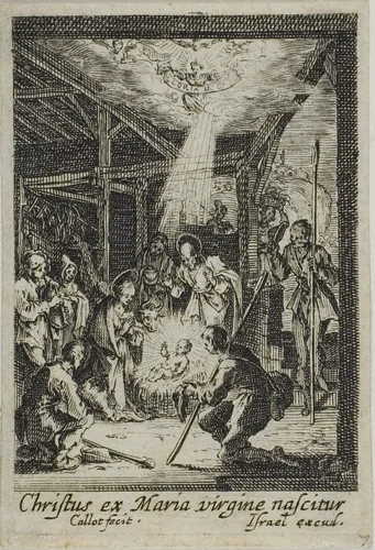 The Birth of Jesus, from The Life of the Virgin by Jacques Callot, print, 1612-1635