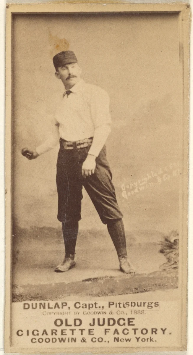 Fred "Sure Shot" Dunlap, Captain, Pittsburgh, from the Old Judge series (N172) for Old Judge Cigarettes by Goodwin & Company, photograph, 1888