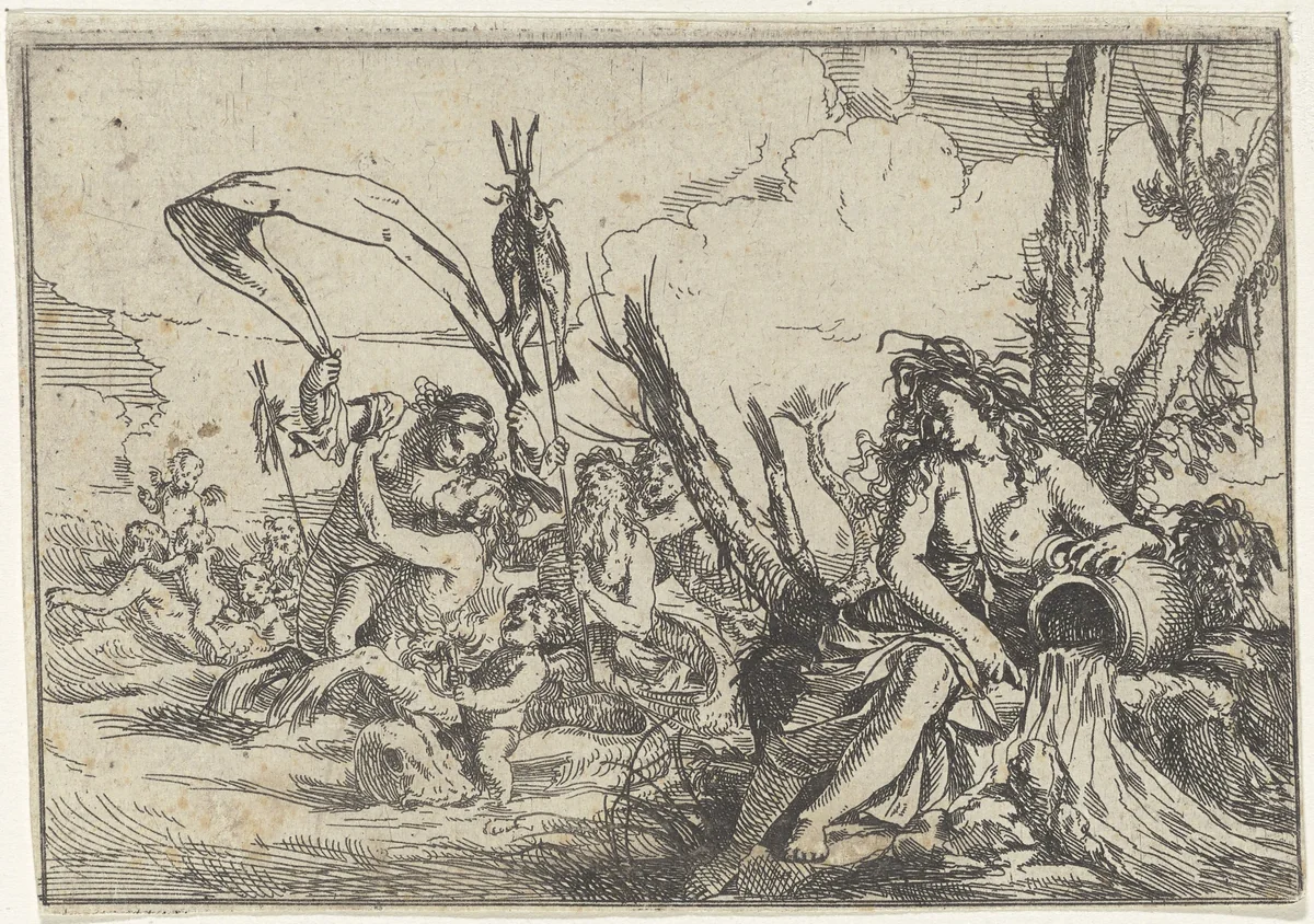 Water by Giulio Carpioni, print, 1623-1679