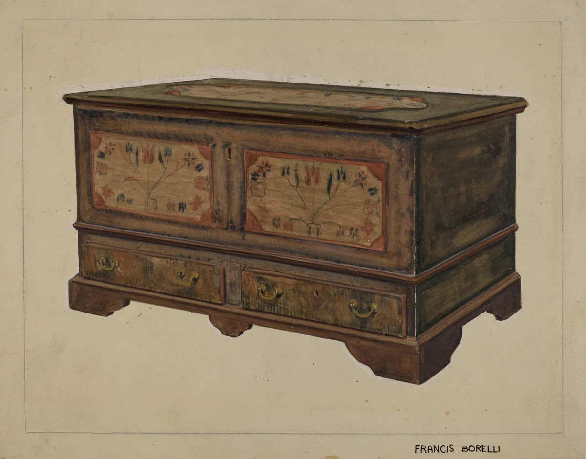 Pa. German Dower Chest by Francis Borelli, index of american design, 1936
