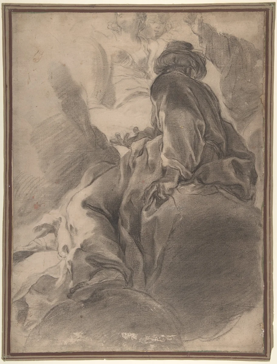 Seated Prophet by Gaetano Gandolfi, drawing, 1779