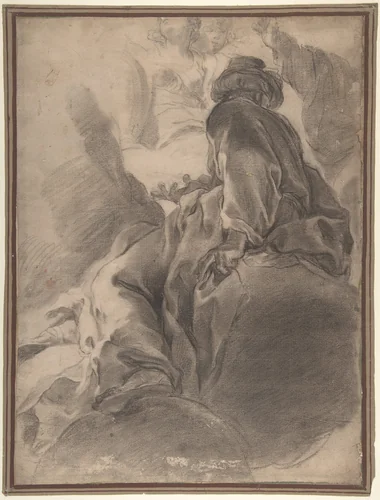 Seated Prophet by Gaetano Gandolfi, drawing, 1779