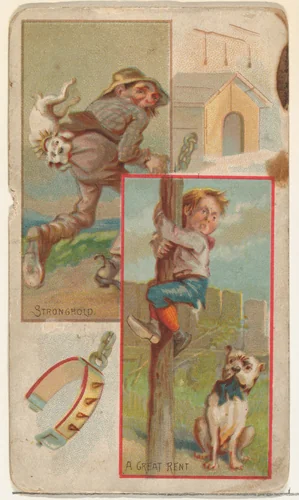 Stronghold / A Great Rent, from the Jokes series (N118) issued by Duke Sons & Co. to promote Honest Long Cut Tobacco by W. Duke, Sons & Co., print, 1890-1893