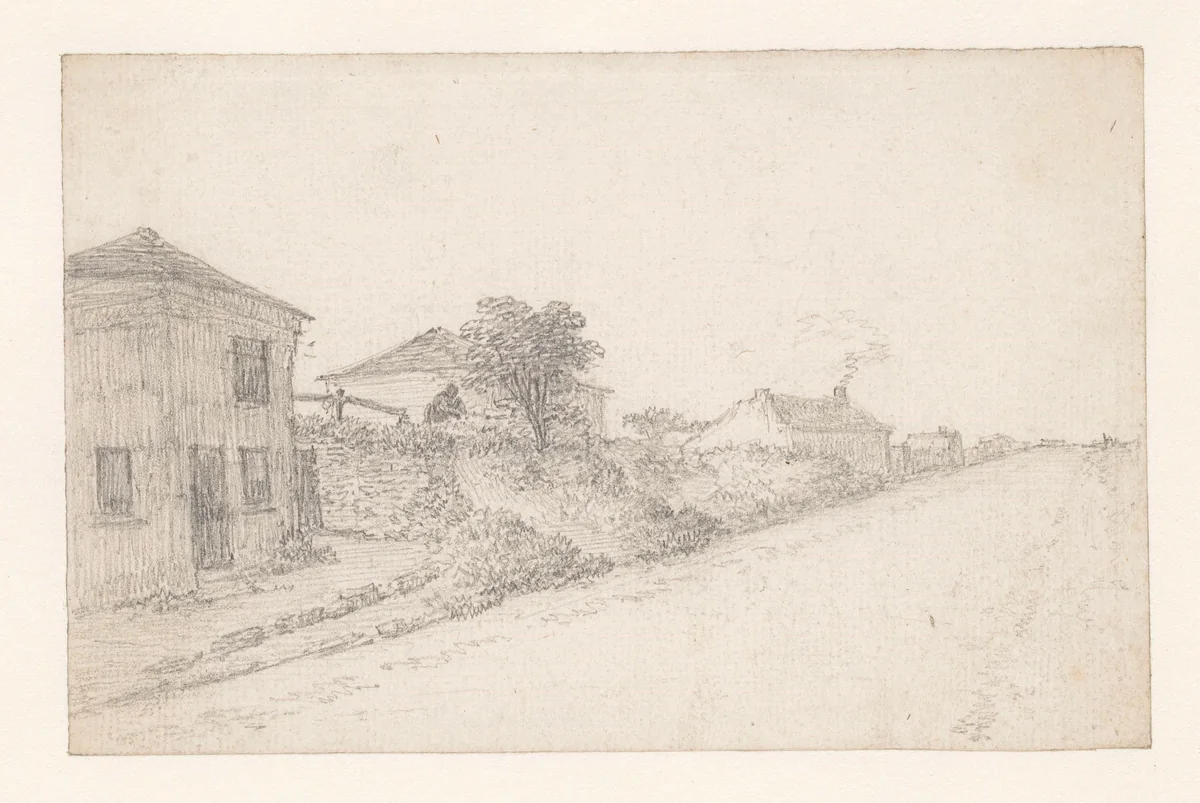 Boerderij in een omheining by Georges Michel, drawing, 1773-1843