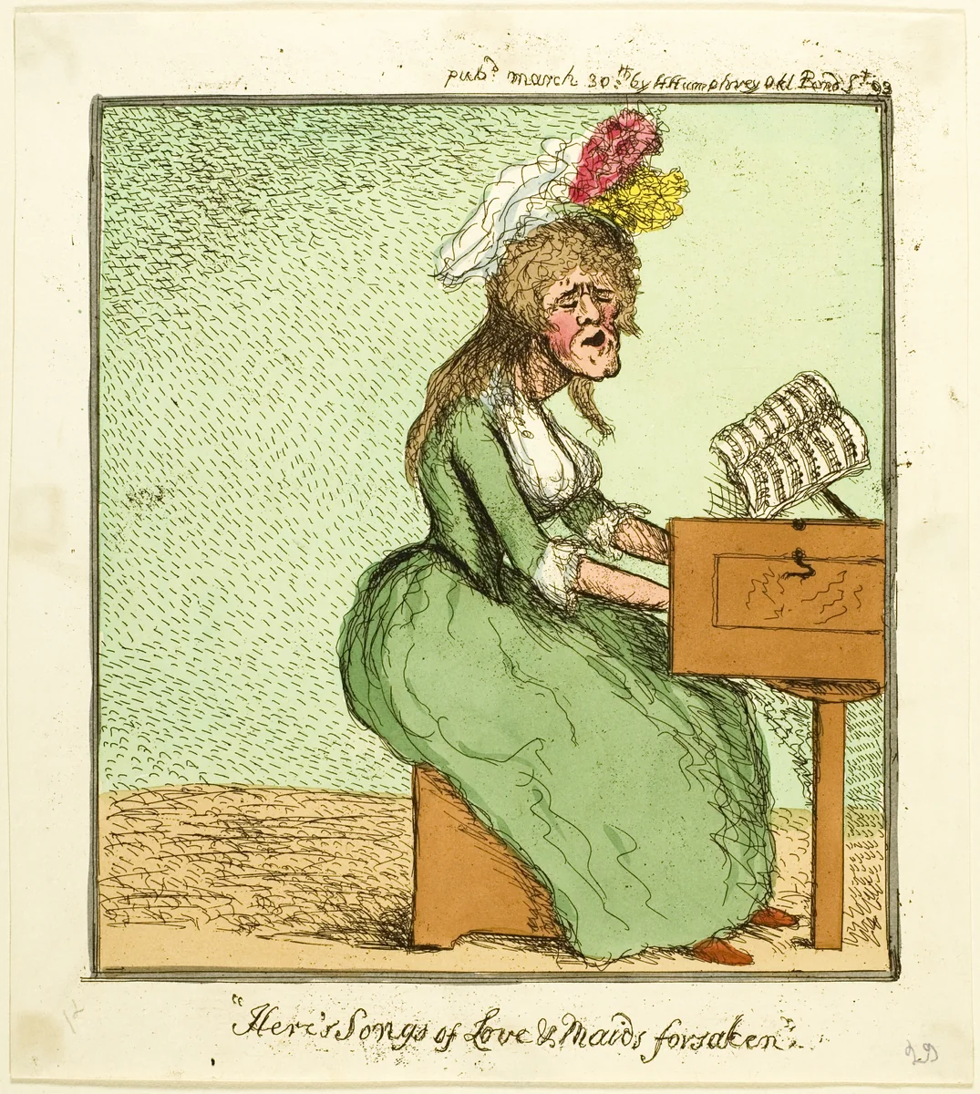 "Here's Songs of Love and Maids Forsaken" by James Gillray, print, 1793