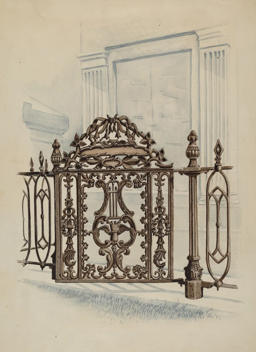 Cast Iron Gate by Al Curry, index of american design, 1936