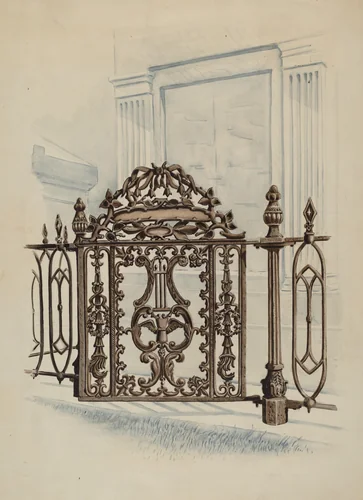 Cast Iron Gate by Al Curry, index of american design, 1936