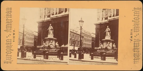 Statue of Queen Anne, St. Paul's, London by European and American Views, photograph, 1850-1919
