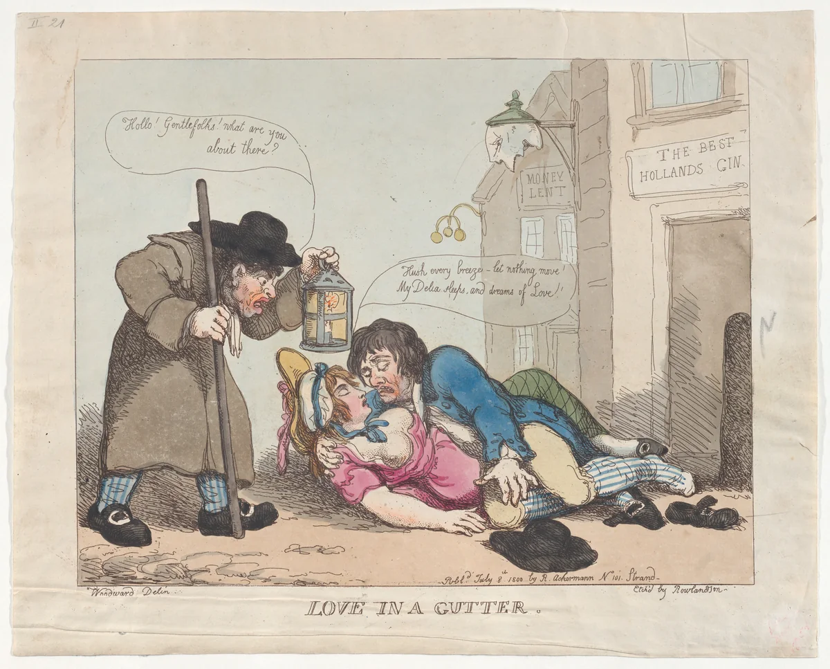 Love in the Gutter by Thomas Rowlandson, print, 1800