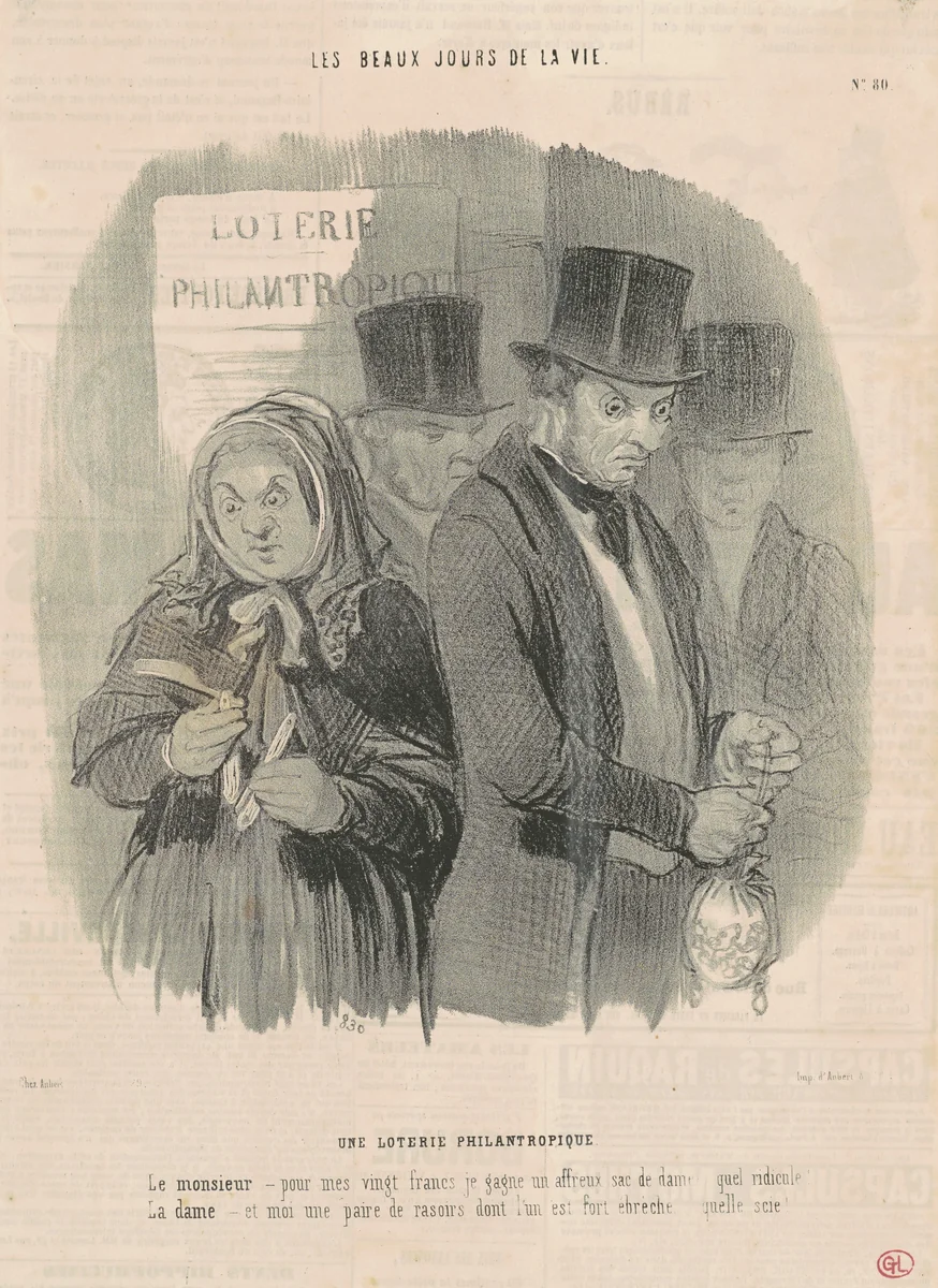Une loterie philantropique by Honoré Daumier, print, 1845