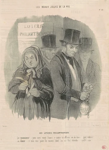 Une loterie philantropique by Honoré Daumier, print, 1845