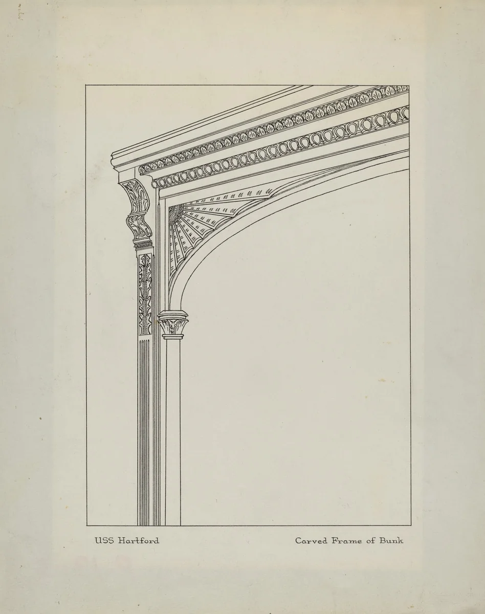 Carved Frame of Bunk by Margaret Gordon, index of american design, 1939
