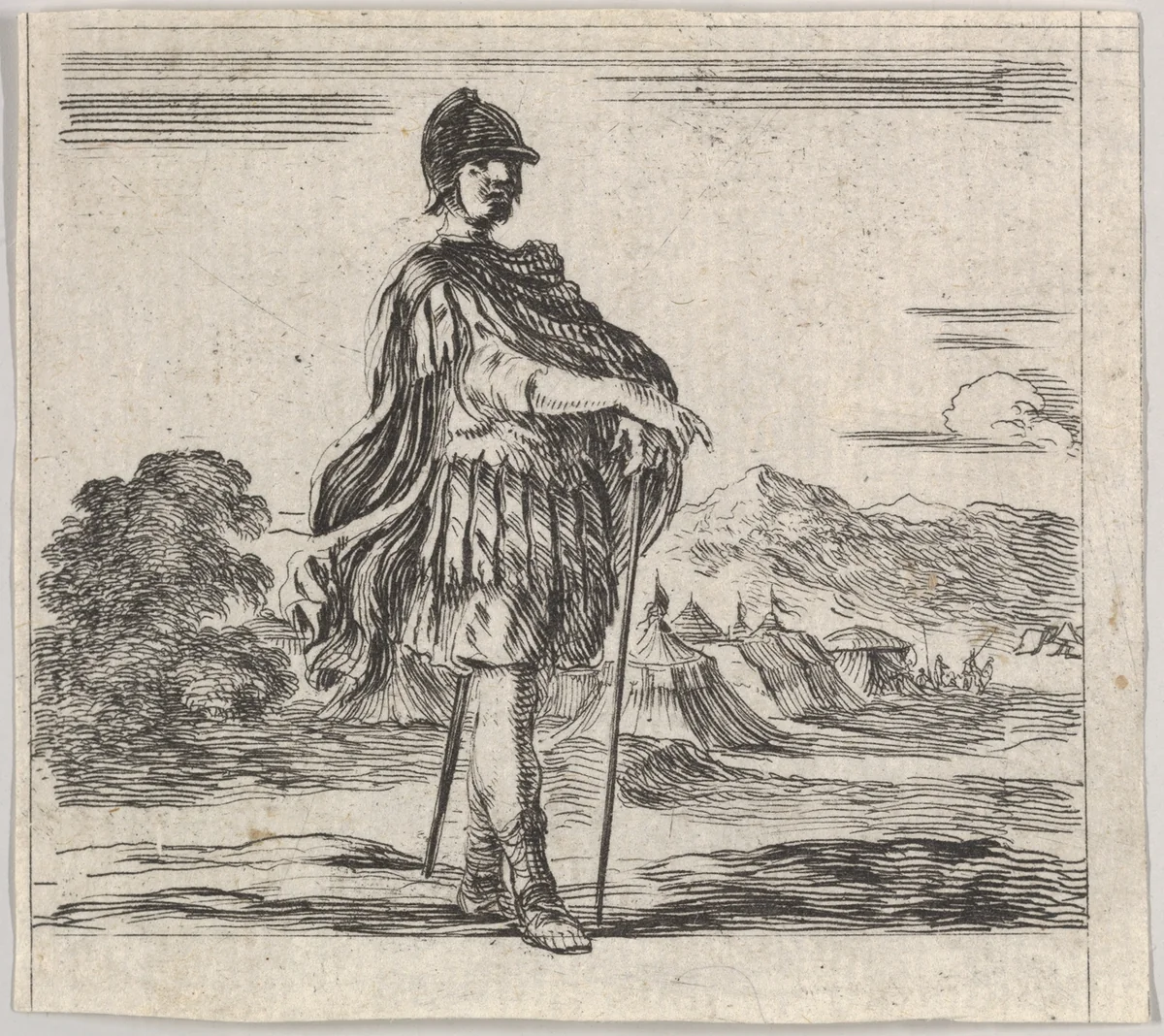 Mars, from "Game of Mythology" (Jeu de la Mythologie) by Stefano della Bella, print, 1644