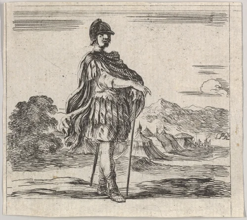 Mars, from "Game of Mythology" (Jeu de la Mythologie) by Stefano della Bella, print, 1644
