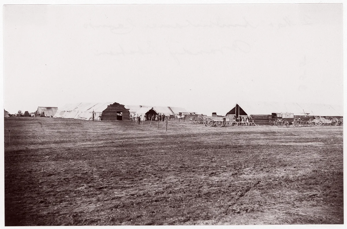 Quartermaster and Ambulance Camp, Brandy Station, Virginia by Timothy O'Sullivan, photograph, 1861-1865