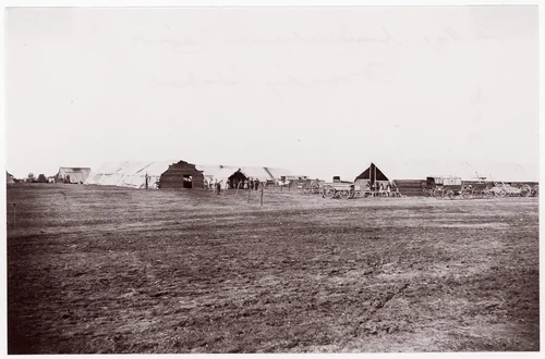 Quartermaster and Ambulance Camp, Brandy Station, Virginia by Timothy O'Sullivan, photograph, 1861-1865