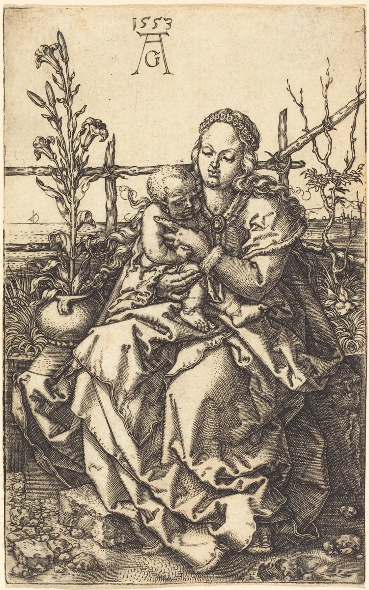 The Virgin Seated by Heinrich Aldegrever, print, 1553