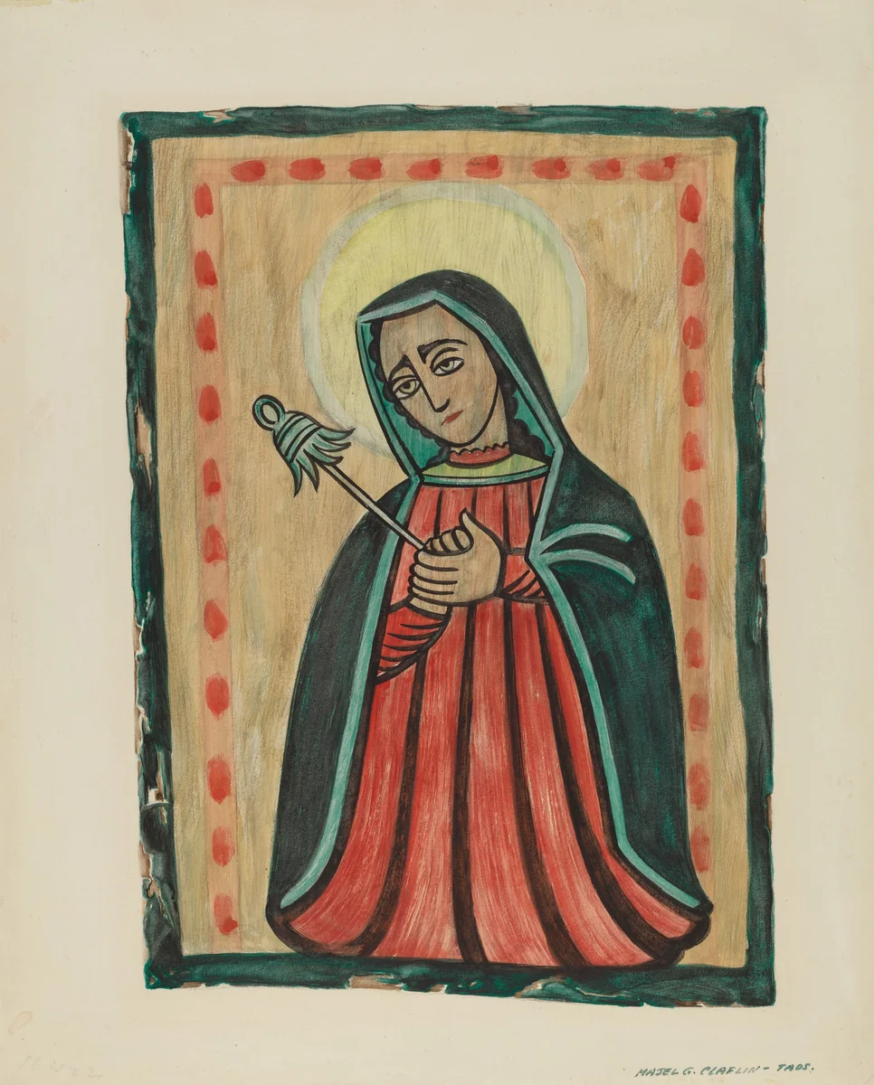Retablo-Our Lady of Sorrows "Nuestra Senora de los Siete Dolores by Majel G. Claflin, index of american design, 1938