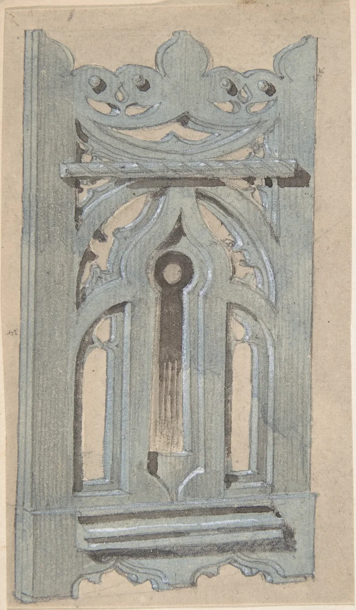 Metal Keyplate for Church by anonymous, drawing, 1850-1900