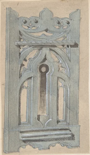 Metal Keyplate for Church by anonymous, drawing, 1850-1900