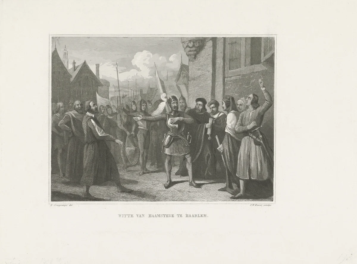 Witte van Haemstede te Haarlem by Johann Wilhelm Kaiser, print, 1840-1884