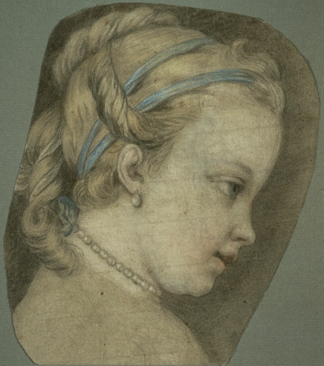 Young Girl Facing to the Right by Carle van Loo, drawing, 1725-1755