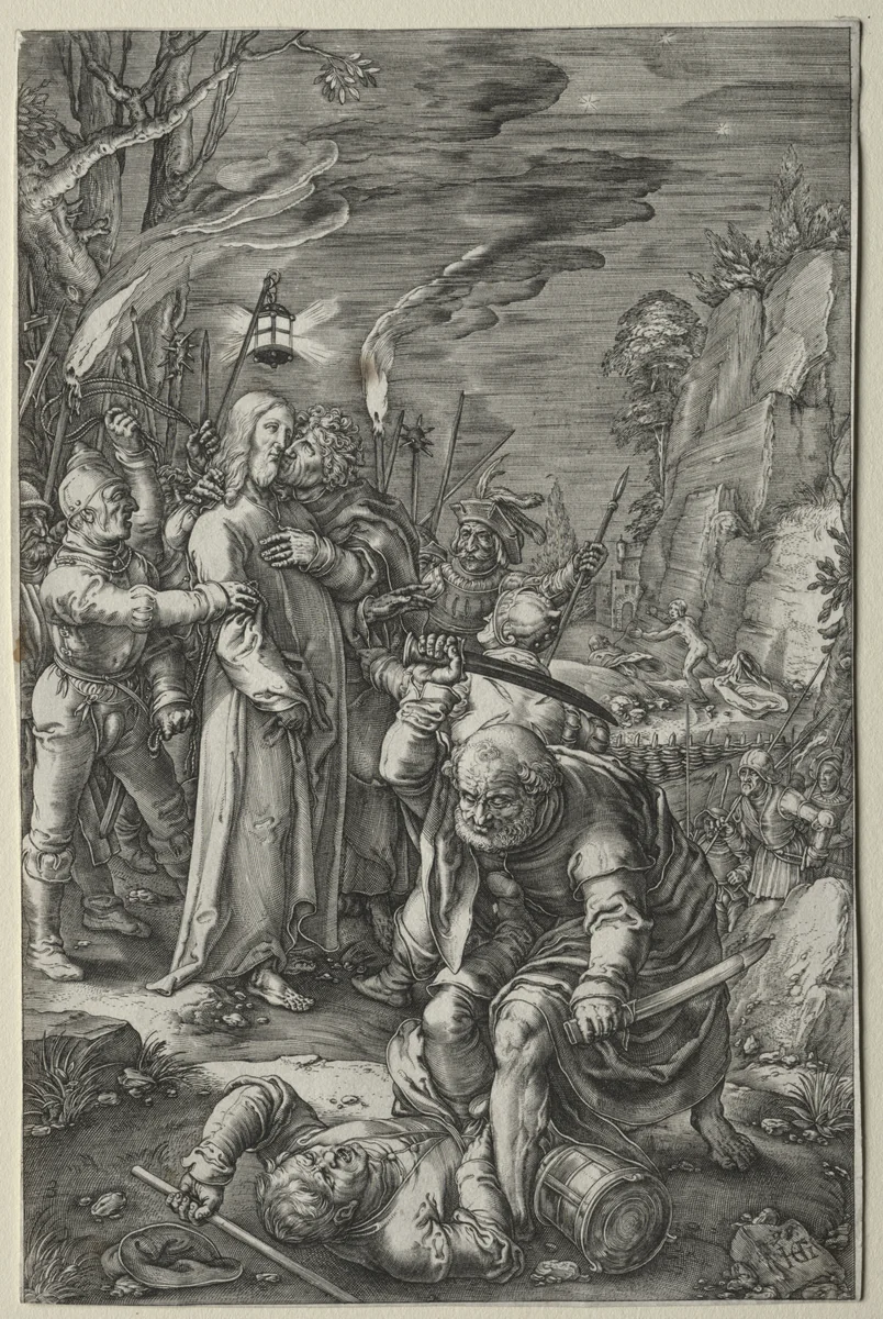 The Passion: The Betrayal of Christ by Hendrick Goltzius, print, 1593-1603