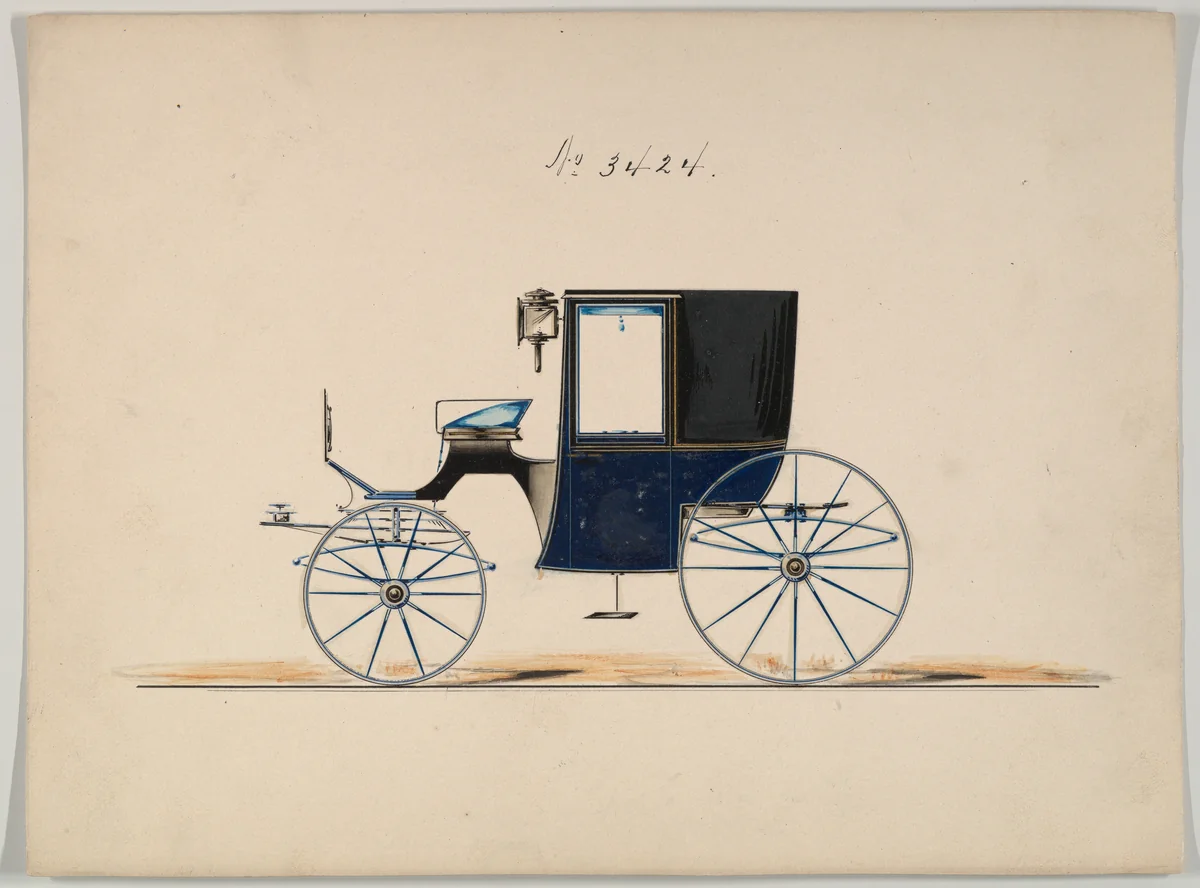 Brougham #3424 by Brewster & Co., drawing, 1878