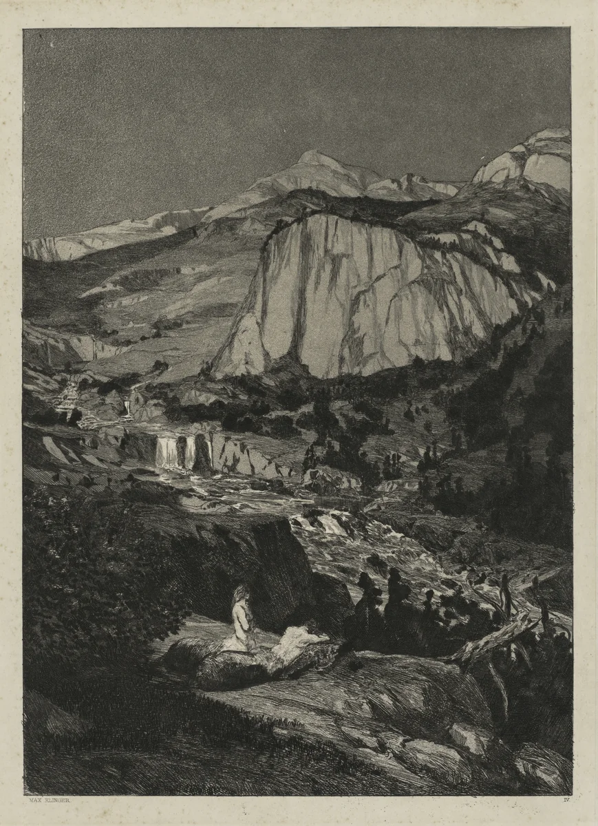 Intermezzo: Moonlit Night (Opus IV, 5) by Max Klinger, print, 1881